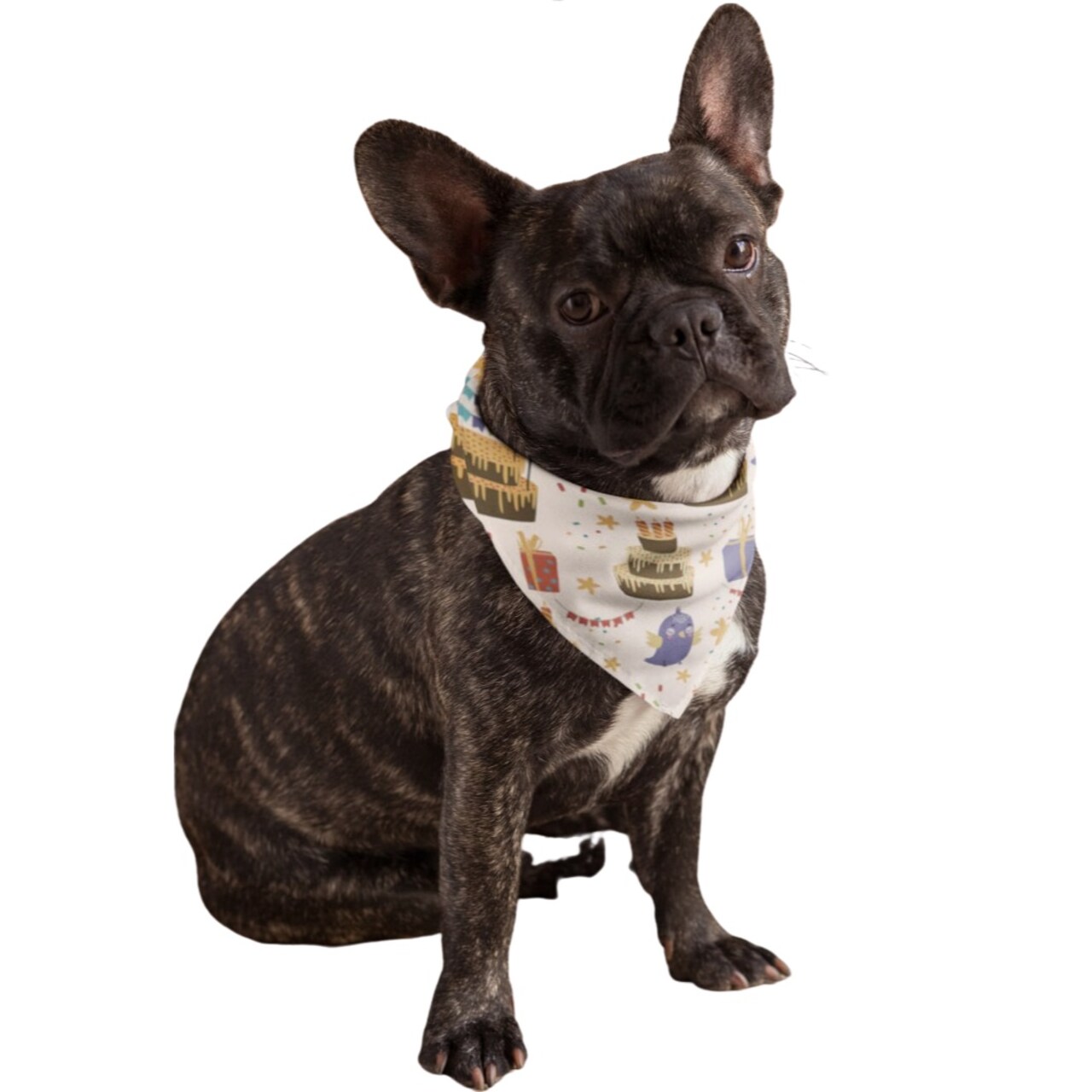 Mechaly Cotton Funny Dog Bandana with Designs Durable Birthday Pet Scarf